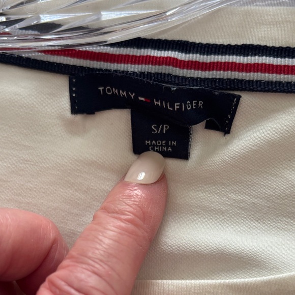 Tommy Hilfiger Ivory Long Sleeve Tee with Logo - Picture 3 of 5